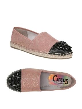 NEW! SAM EDELMAN Loretta Metallic Embellished Espadrille Slip On Flat Loafers 6.